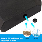 Set of 4 Parasol Base Stand Weights for Cantilever Parasols, Water and Sand Filled, Up to 120kg, Black