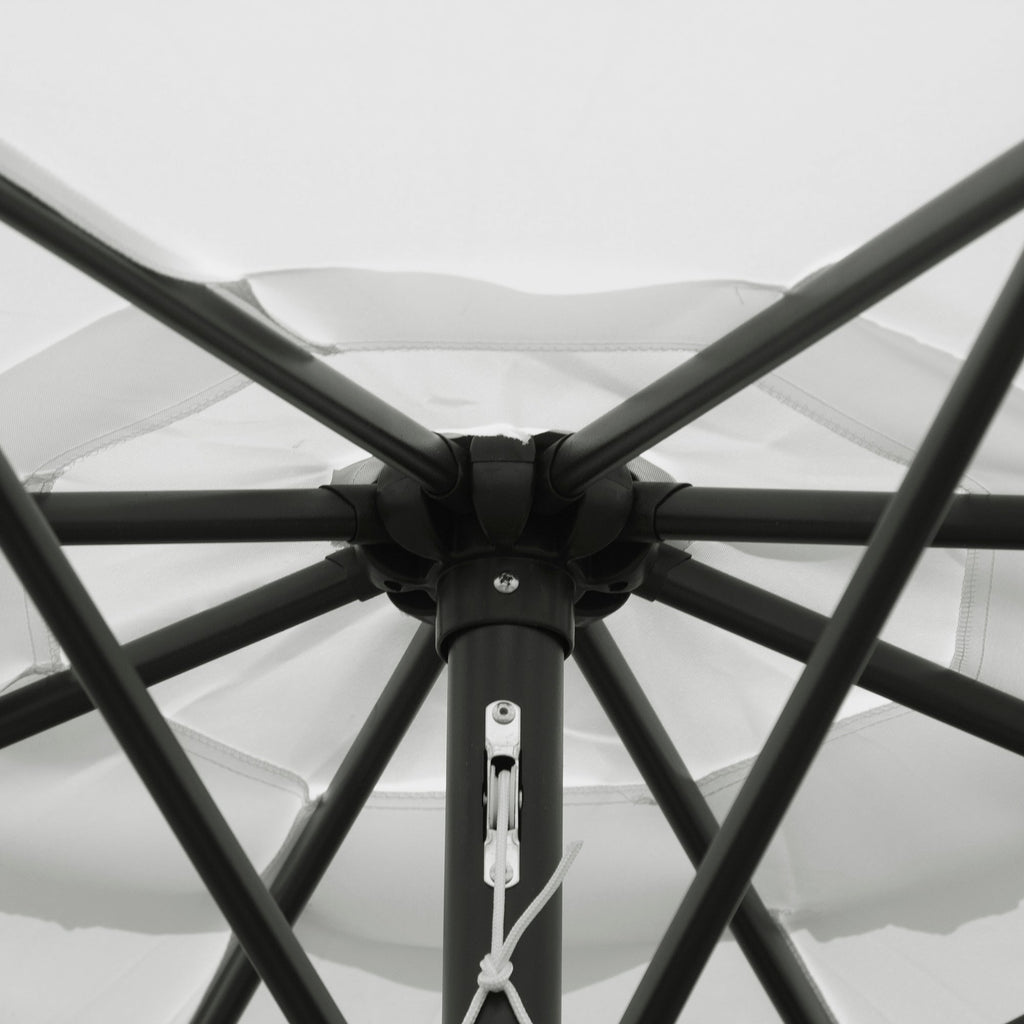 10' x 8' Round Market Umbrella with Crank and Tilt, White