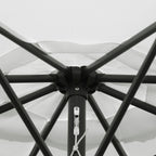 10' x 8' Round Market Umbrella with Crank and Tilt, White