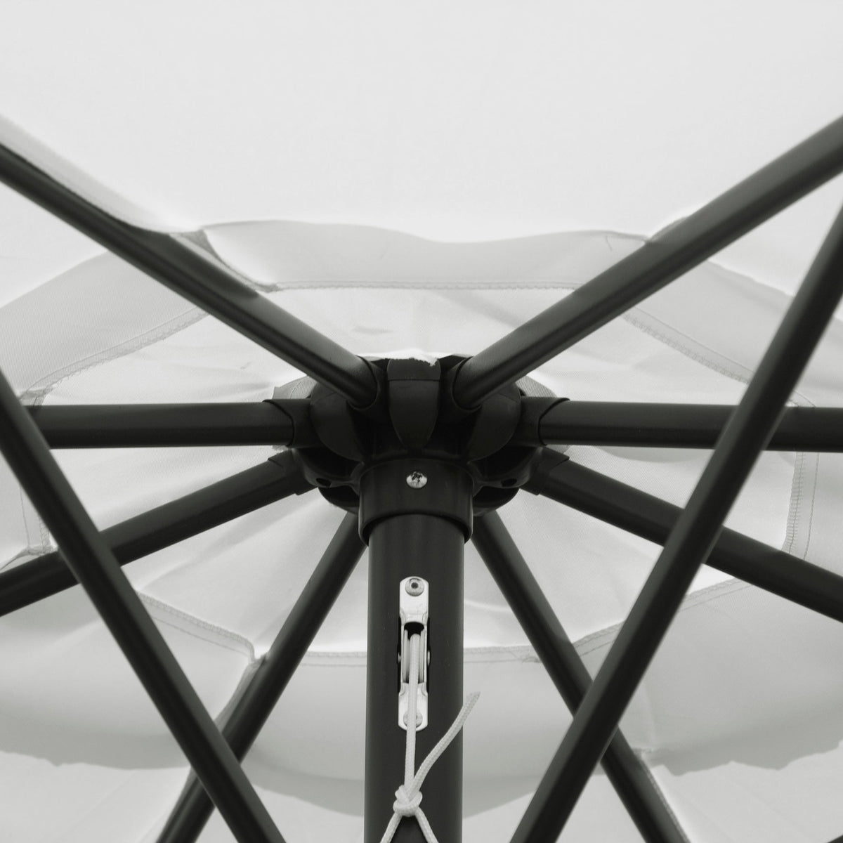 10' x 8' Round Market Umbrella with Crank and Tilt, White