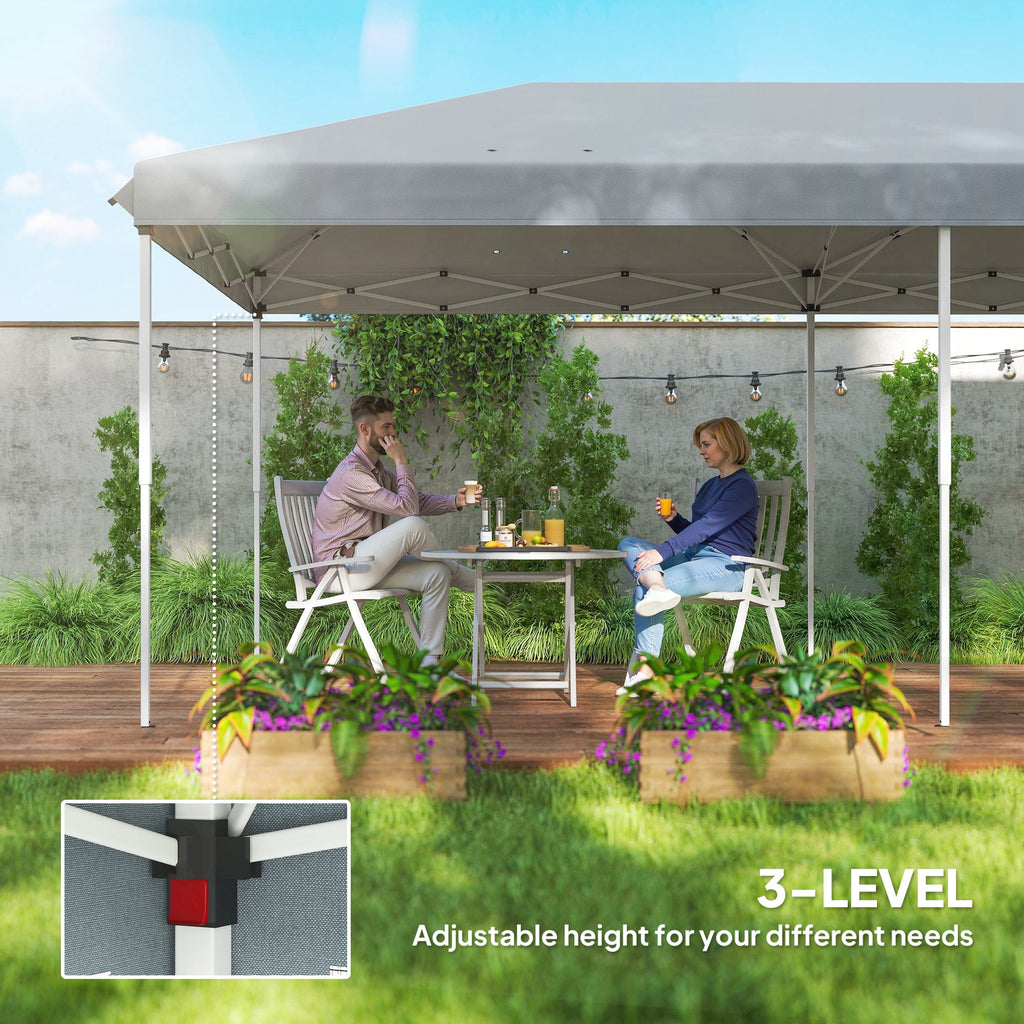 10' x 20' Pop-Up Canopy Tent with Removable Mesh Sidewall Netting, Grey