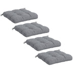4-Piece Patio Chair Cushions Set with Ties, 19" x 19" x 4"