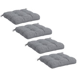 4-Piece Patio Chair Cushions Set with Ties, 19" x 19" x 4"