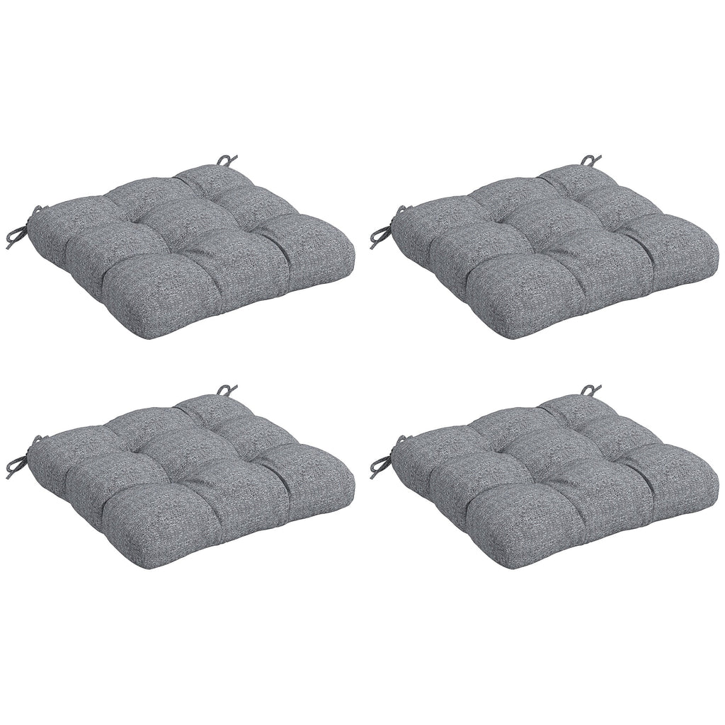 4-Piece Patio Chair Cushions Set with Ties, 19" x 19" x 4"