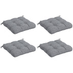 4-Piece Patio Chair Cushions Set with Ties, 19" x 19" x 4"