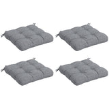 4-Piece Patio Chair Cushions Set with Ties, 19" x 19" x 4"