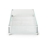Large Rectangular Glass Fire Table Wind Guard