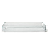 Large Rectangular Glass Fire Table Wind Guard