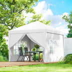 10' x 10' Outdoor Pop Up Party Tent Gazebo with Carrying Bag, White