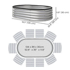 2pcs 4 x 3 x 1 ft Galvanized Raised Garden Beds, Silver