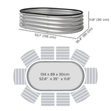 2pcs 4 x 3 x 1 ft Galvanized Raised Garden Beds, Silver