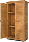 Lofka Outdoor Storage Cabinet Garden Shed w/ Asphalt Roof, Wooden, Natural - Walmart.com