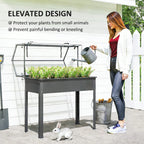 39.4" x 18.9" x 48.8" Raised Garden Bed with Cover, Dark Gray