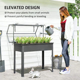 39.4" x 18.9" x 48.8" Raised Garden Bed with Cover, Dark Gray