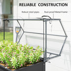39.4" x 18.9" x 48.8" Raised Garden Bed with Cover, Dark Gray