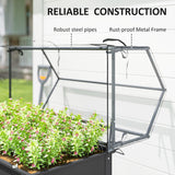 39.4" x 18.9" x 48.8" Raised Garden Bed with Cover, Dark Gray