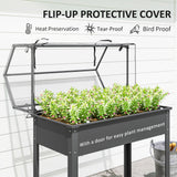 39.4" x 18.9" x 48.8" Raised Garden Bed with Cover, Dark Gray