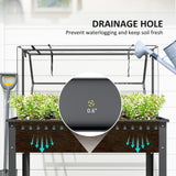 39.4" x 18.9" x 48.8" Raised Garden Bed with Cover, Dark Gray