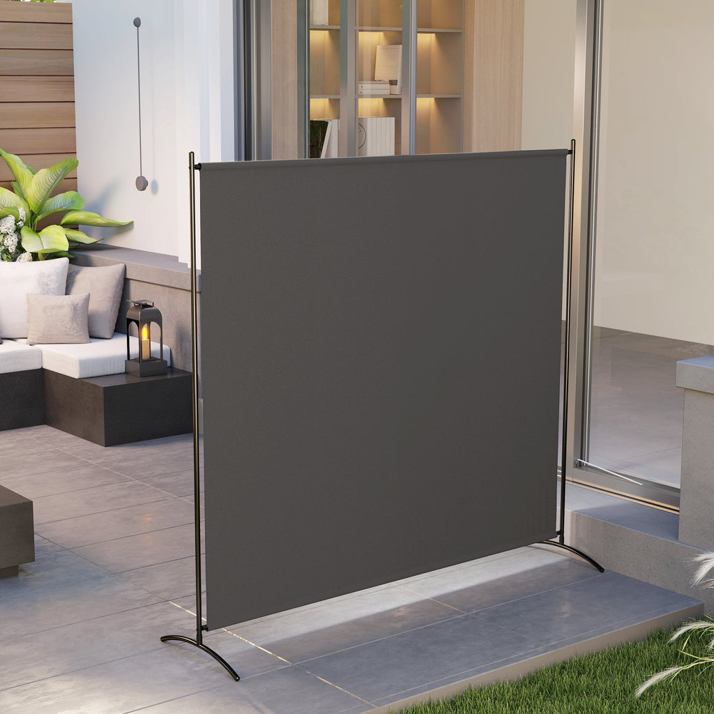 5.9FT Outdoor Privacy Screen with UPF30+ Protection, Freestanding, Dark Gray