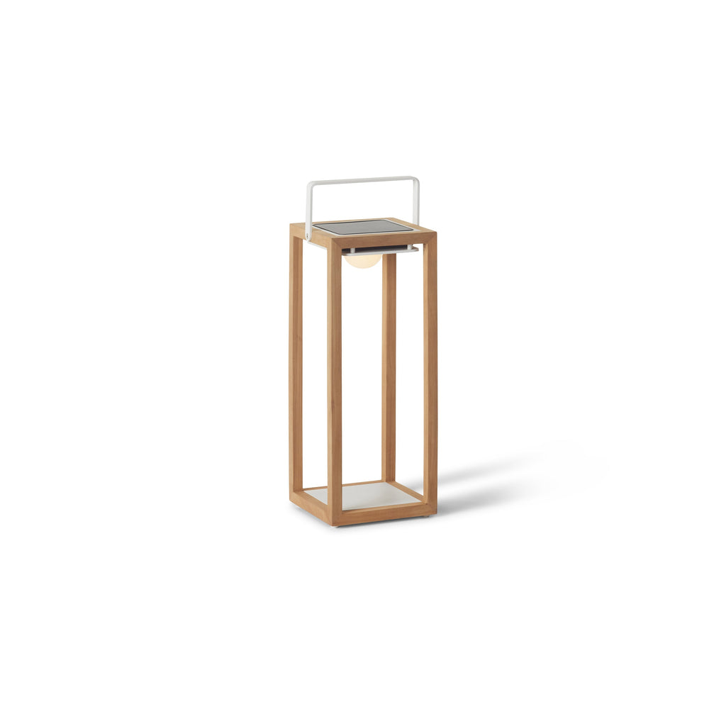 Lux Teak Floor Lamp in White