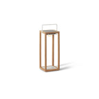 Lux Teak Floor Lamp in White