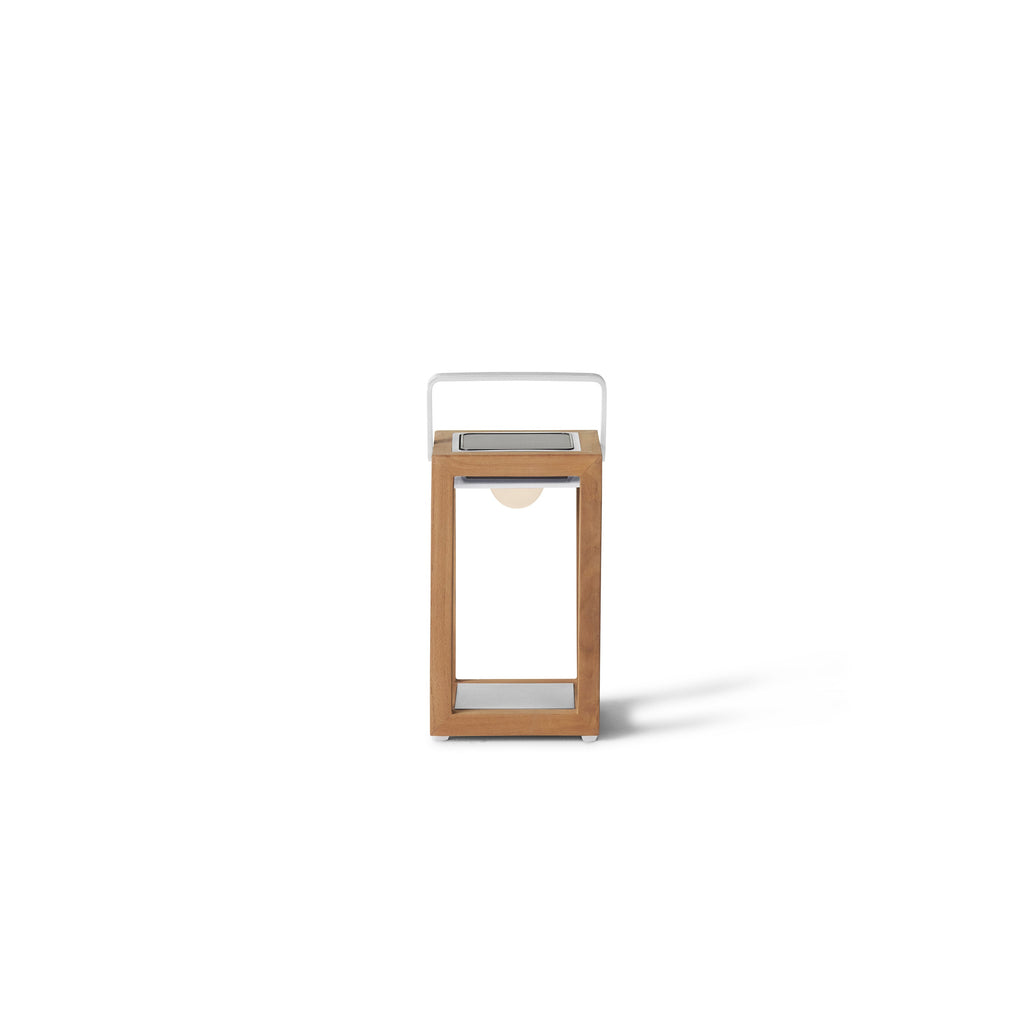 Lux Teak Table Lamp in White