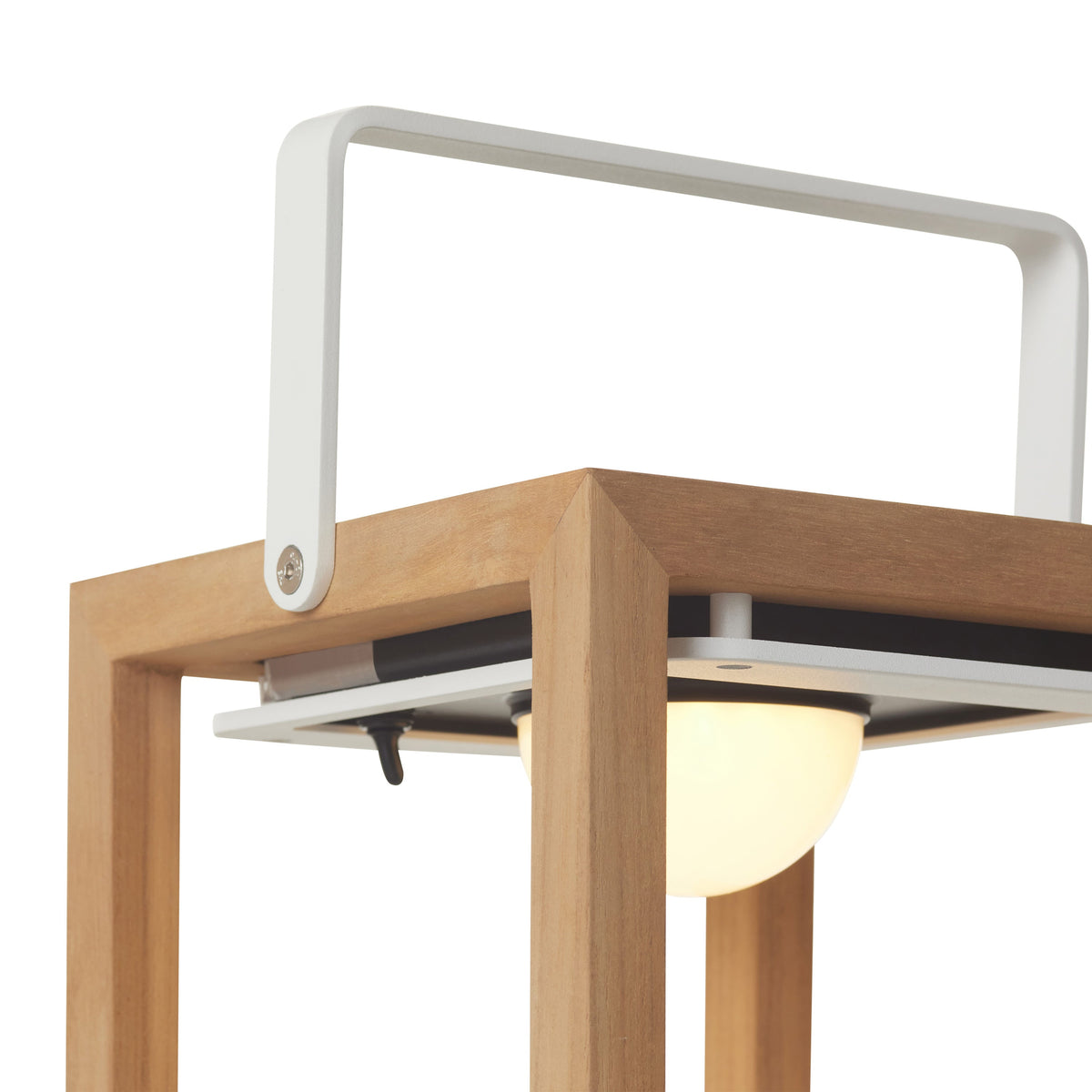 Lux Teak Table Lamp in White