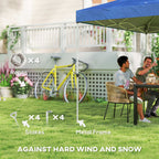 9.8' x 9.8' Pop-Up Canopy with Carrying Bag, Stakes and Ropes, Blue