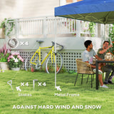 9.8' x 9.8' Pop-Up Canopy with Carrying Bag, Stakes and Ropes, Blue