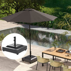 Outdoor Umbrella Base with Wheels, Up to 143lbs Sand or 112lbs Water, Black