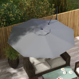 10ft Cantilever Patio Umbrella with 360° Rotation and Tilt, Grey