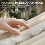200 x 140 cm Double Hammock with Pillow and Pad, Cream White