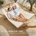 200 x 140 cm Double Hammock with Pillow and Pad, Cream White