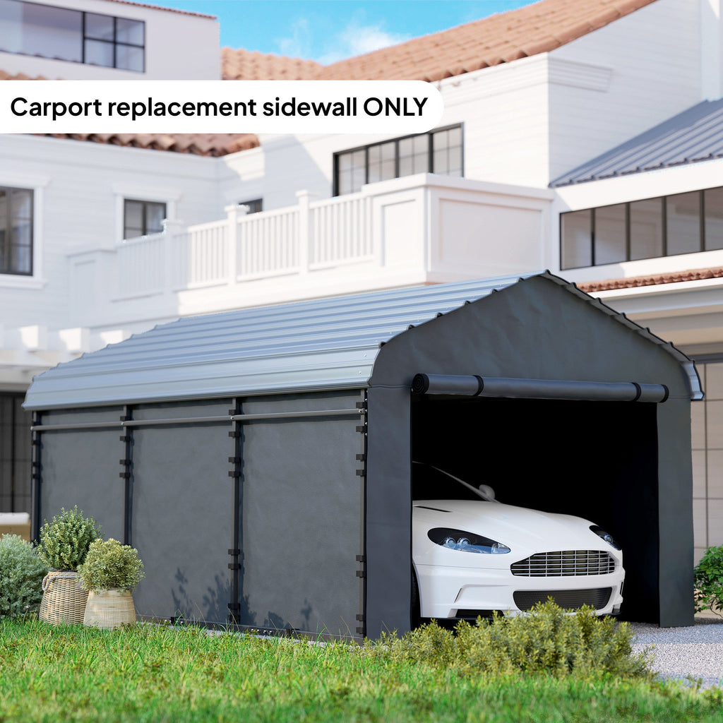 Carport Sidewall Panels Set of 4 for 12' x 20' Carports, Dark Gray