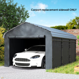 Carport Sidewall Panels Set of 4 for 12' x 20' Carports, Dark Gray