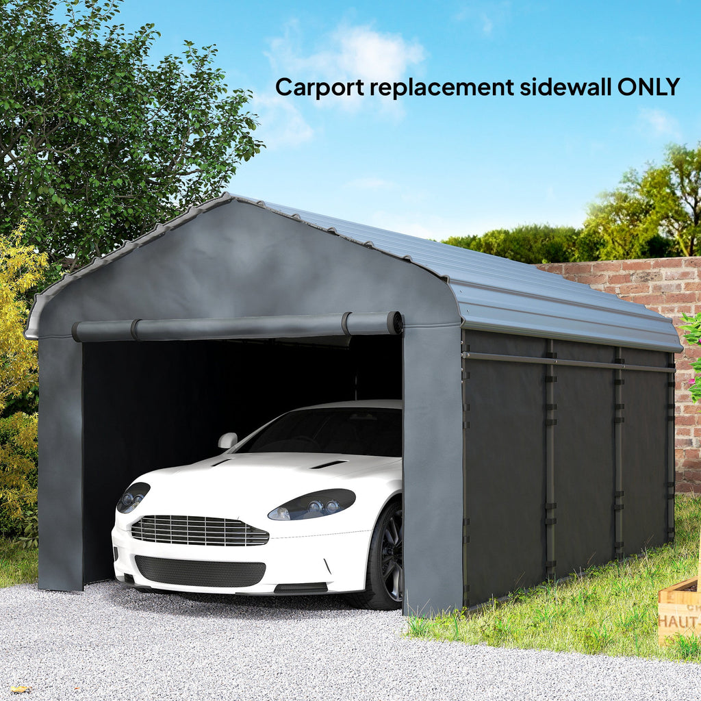 Carport Sidewalls Replacement Kit for 12' x 20' Carport, Dark Grey
