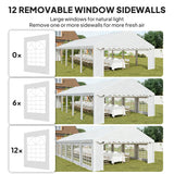 20' x 40' Heavy Duty Party Tent and Carport with Sidewalls, White