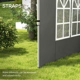 2 Pack Gazebo Side Panels with Window for 3 x 3 m Pop Up Gazebo, Dark Grey