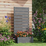 28" x 15" x 59" Raised Garden Bed with Trellis, Dark Grey