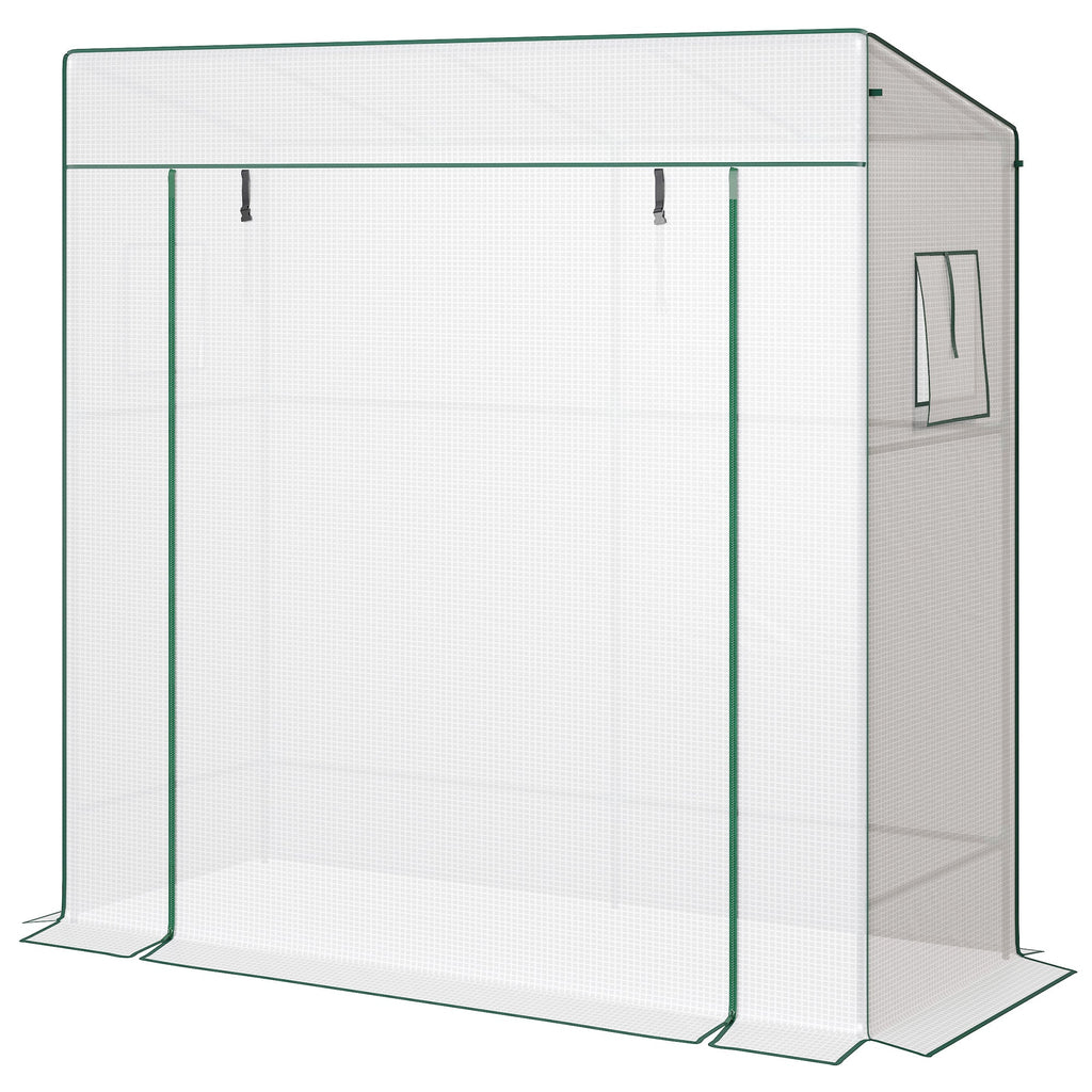 77.2" x 30.3" x 77.6" Lean-to Tomato Greenhouse, White