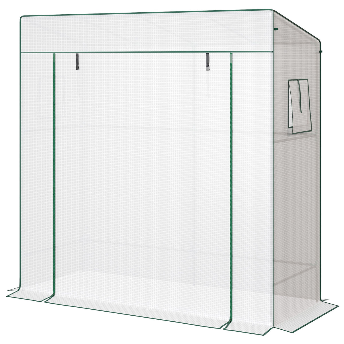 77.2" x 30.3" x 77.6" Lean-to Tomato Greenhouse, White