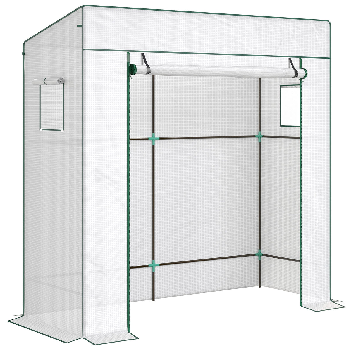 77.2" x 30.3" x 77.6" Lean-to Tomato Greenhouse, White