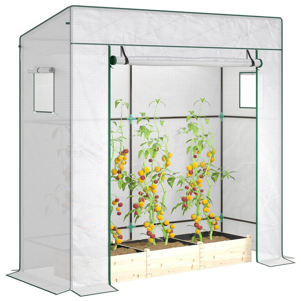 77.2" x 30.3" x 77.6" Lean-to Tomato Greenhouse, White