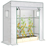 77.2" x 30.3" x 77.6" Lean-to Tomato Greenhouse, White