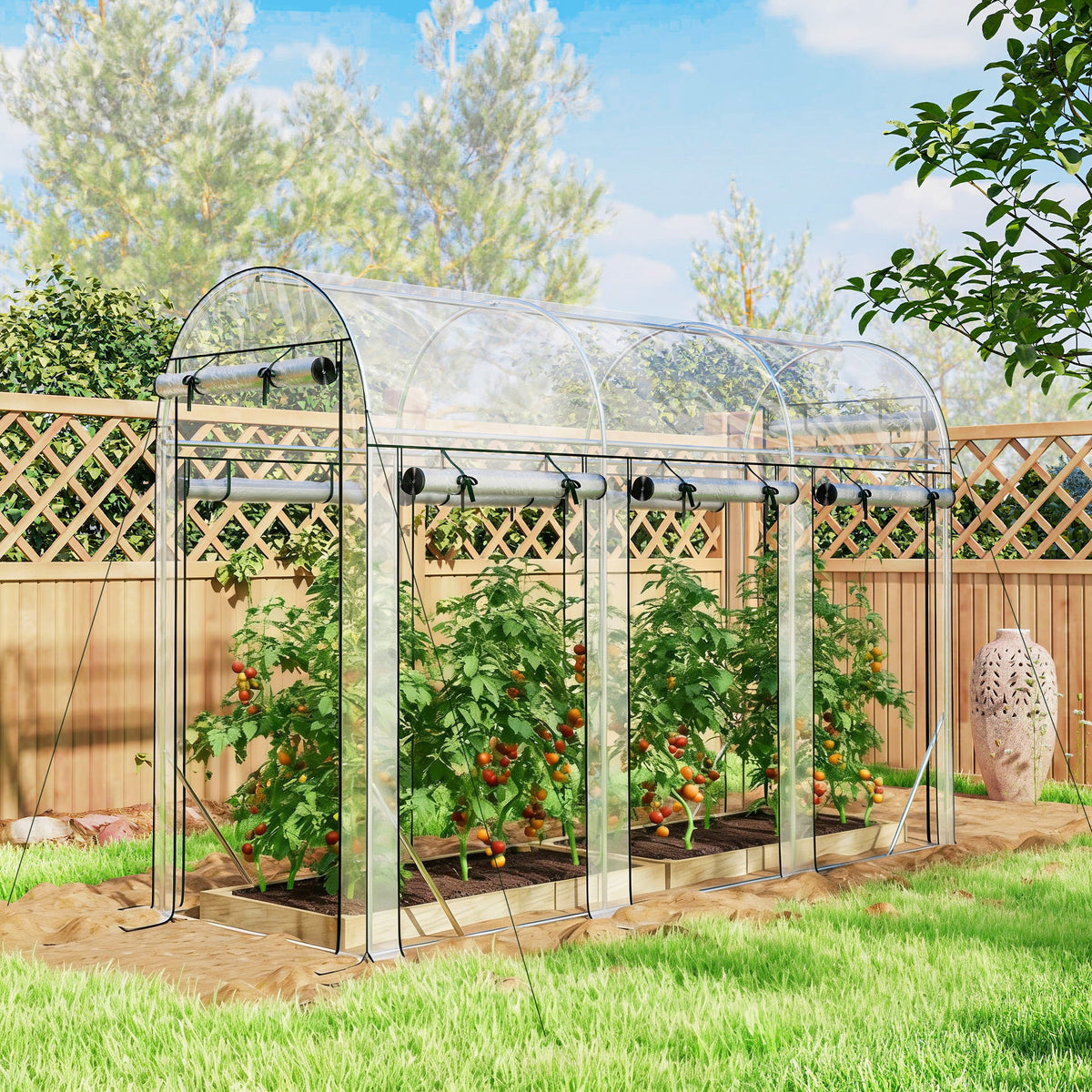 10' x 3' x 6.5' Walk-in Tunnel Greenhouse, Clear