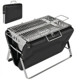 Folding Portable Charcoal BBQ Grill with Handle and Foldable Legs, Black