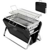 Folding Portable Charcoal BBQ Grill with Handle and Foldable Legs, Black
