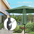 2.6 m Garden Parasol with Tilt, Crank, Vent & Aluminium Pole, Dark Green