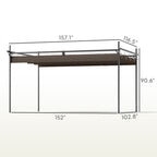 10' x 13' Retractable Pergola Canopy, Brown
