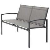 2 Seater Metal Garden Bench with Texteline Seat, Grey